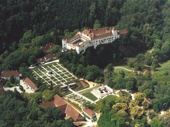 Herberstein Garden Palace from above in Eastern Styria