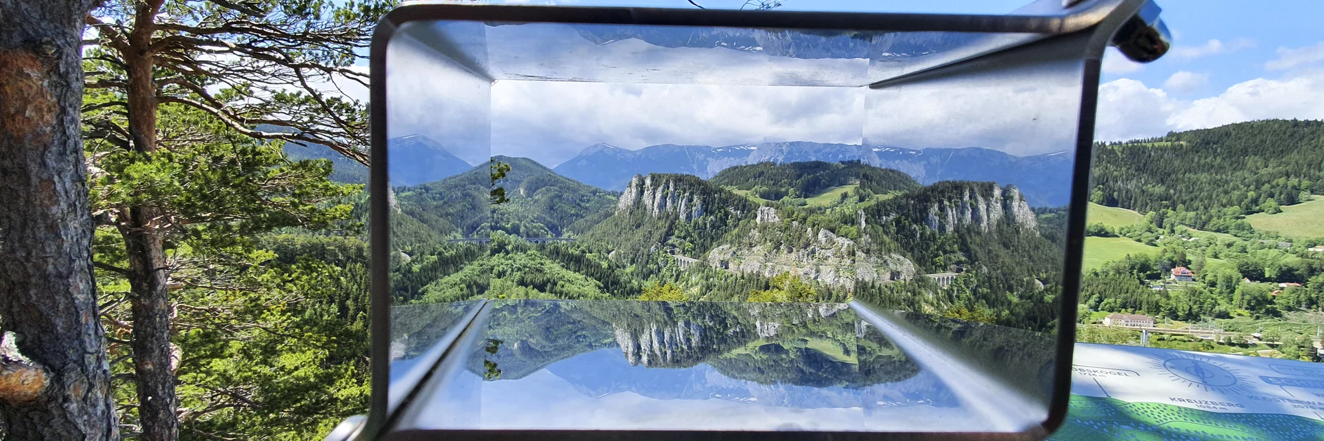 20 Schilling-Blick am Bahnwanderweg am UNESCO Weltkulturerbe Semmeringbahn | © STG | Günther Steininger 20 Schilling-Blick am Bahnwanderweg am UNESCO Weltkulturerbe Semmeringbahn | © STG | Günther Steininger