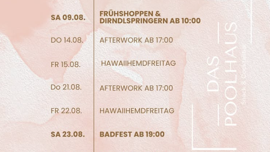 Flyer_Poolhaus August_Pöllau_Oststeiermark | © Wolf_Poolhaus