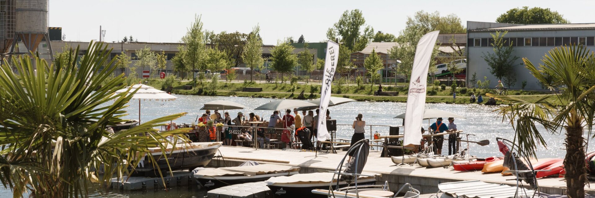 Steg der Flößerei in Graz | © Die Flößerei Wassersport, Boot- und Floßfahren auf der Mur - Impression #1 | © Die Flößerei